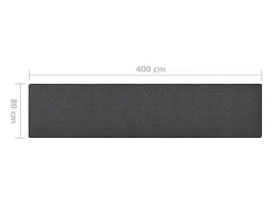Alfombra de pasillo antracita 80x400 cm
