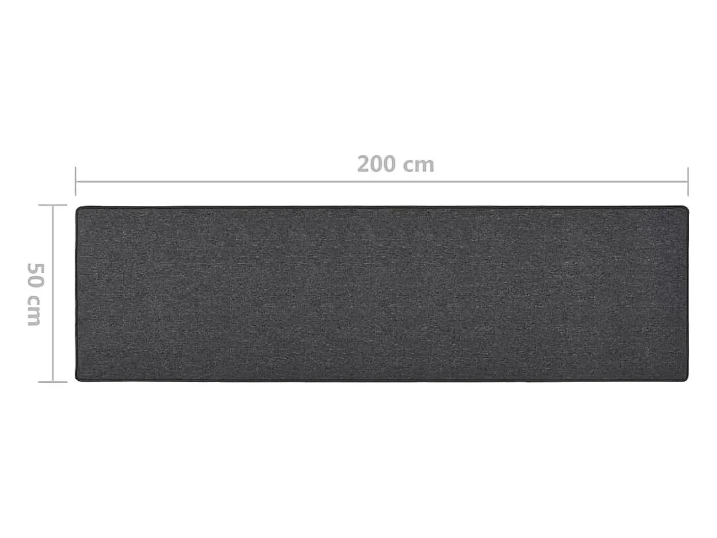 Alfombra de pasillo antracita 50x200 cm