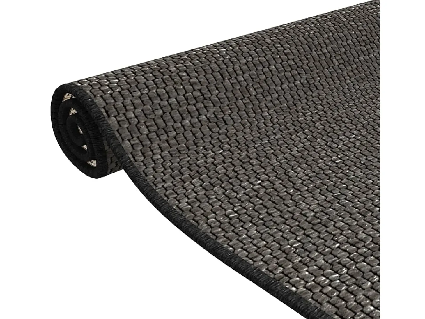 Alfombra de pasillo con aspecto de sisal color antracita 50x150 cm