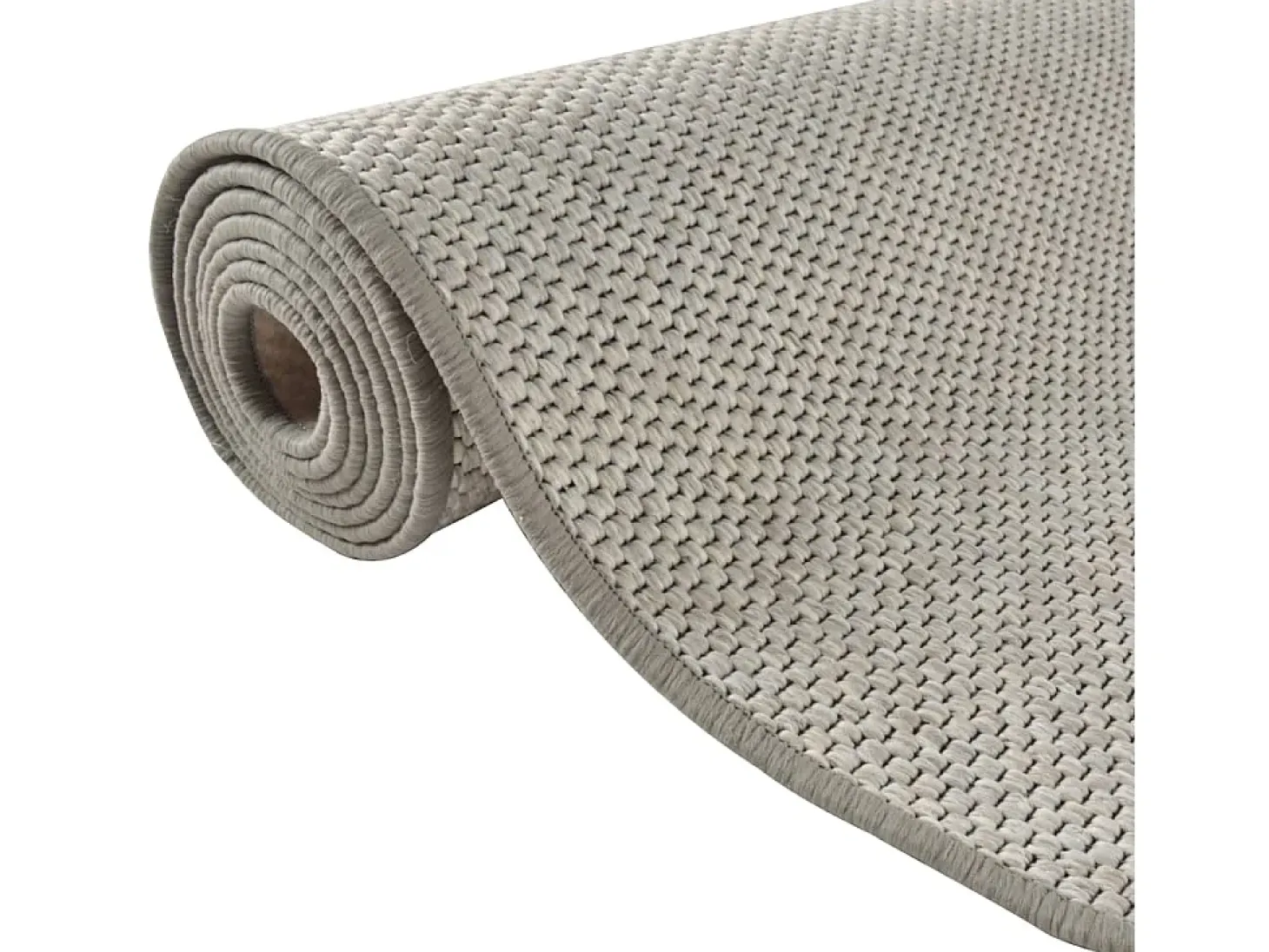 Alfombra de pasillo con aspecto de sisal color topo 80x300 cm