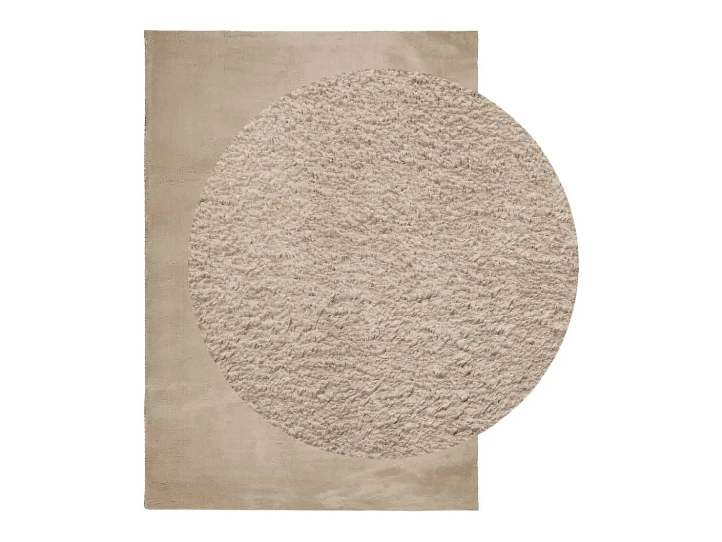 Alfombra de pelo corto HUARTE suave y lavable, color arena, 140x200 cm