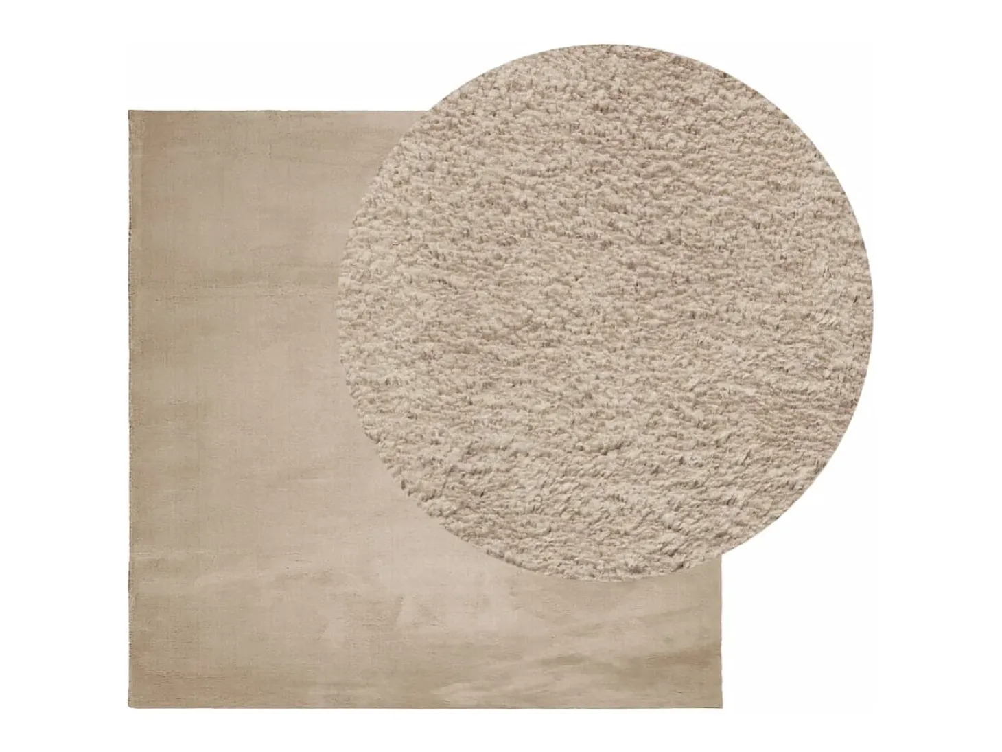Alfombra de pelo corto HUARTE suave y lavable, color arena, 120x120 cm
