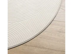 Alfombra de pelo corto IZA, estilo escandinavo, color crema, Ø 100 cm