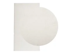 Alfombra de pelo corto IZA, estilo escandinavo, color crema, 80x150 cm
