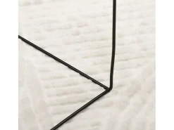 Alfombra de pelo corto IZA, estilo escandinavo, color crema, 80x150 cm