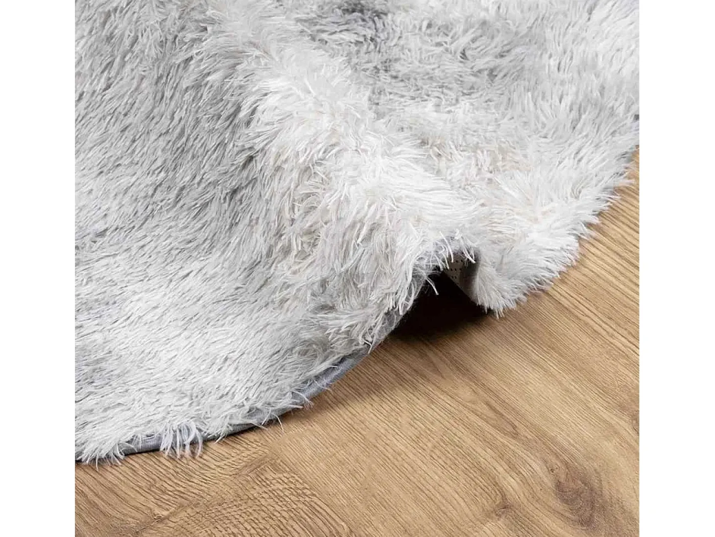 Alfombra de pelo largo gris plata NAVARRA 200x200 cm