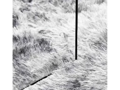 Alfombra de pelo largo gris plata NAVARRA 120x120 cm