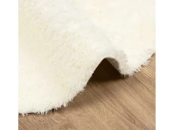 Alfombra de pelo largo NAVARRA color crema 160x160 cm poliéster
