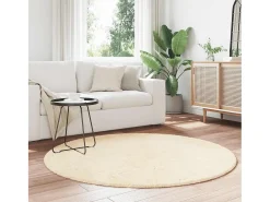 Alfombra de pelo largo NAVARRA color crema 160x160 cm poliéster