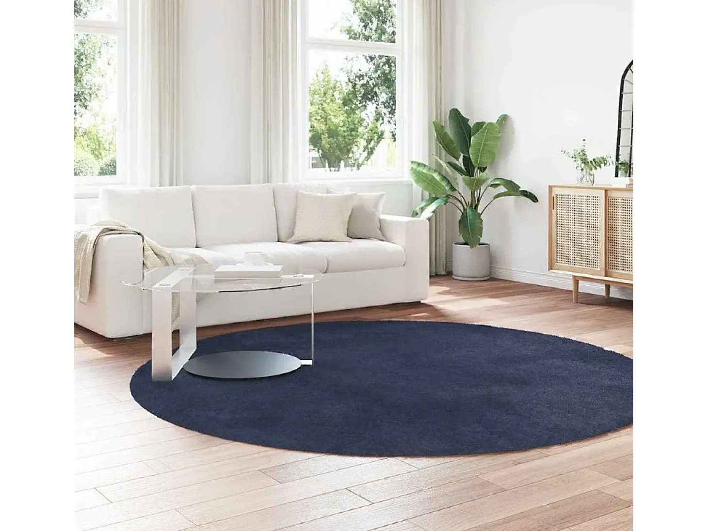 Alfombra de pelo largo NAVARRA azul marino 240x240 cm