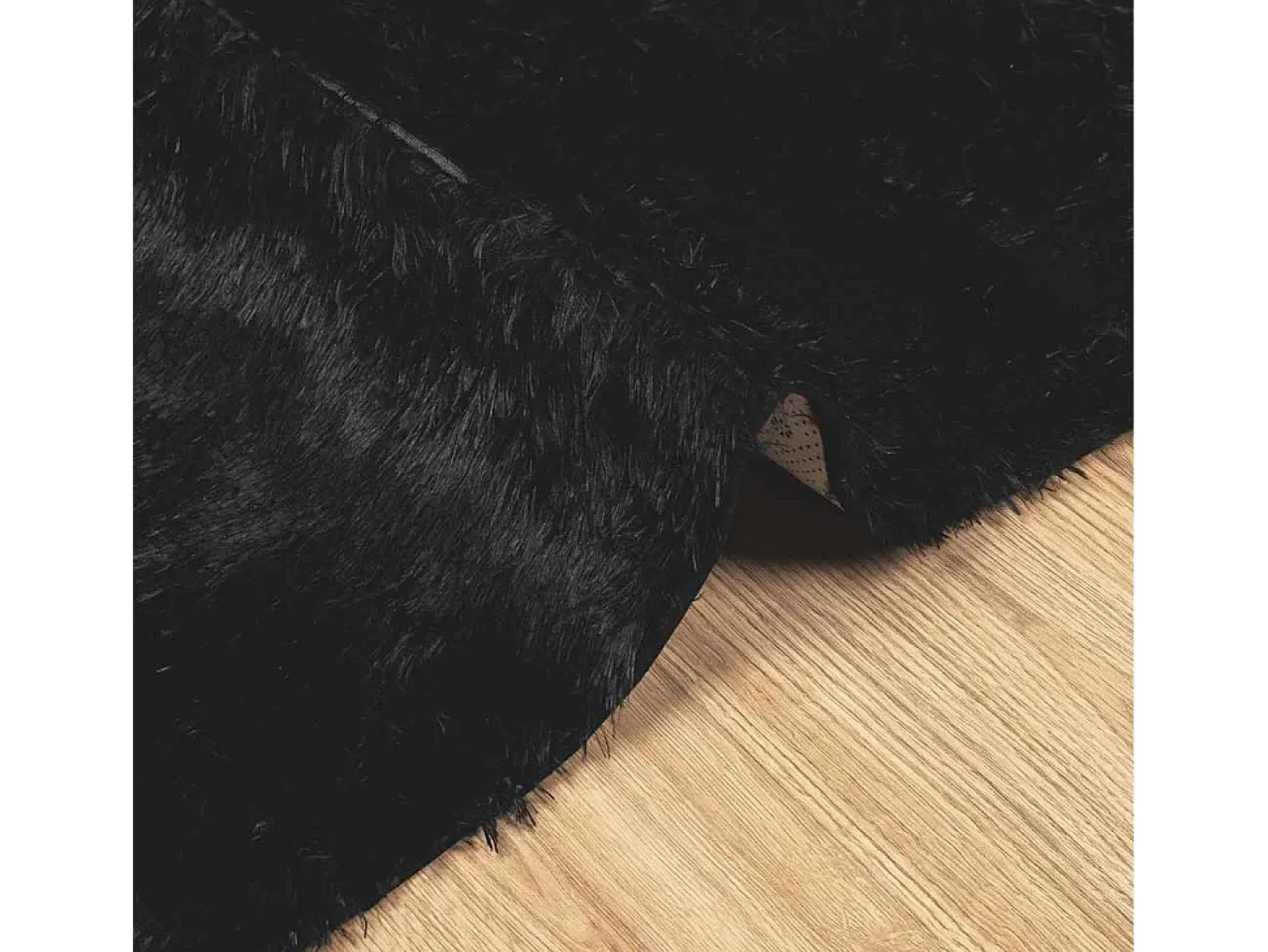 Alfombra de pelo largo negra NAVARRA 160x160 cm poliéster