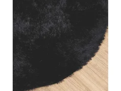 Alfombra de pelo largo negra NAVARRA 240x240 cm poliéster