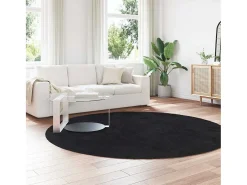 Alfombra de pelo largo negra NAVARRA 240x240 cm poliéster