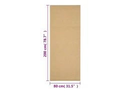 Alfombra de sisal natural 80x200 cm
