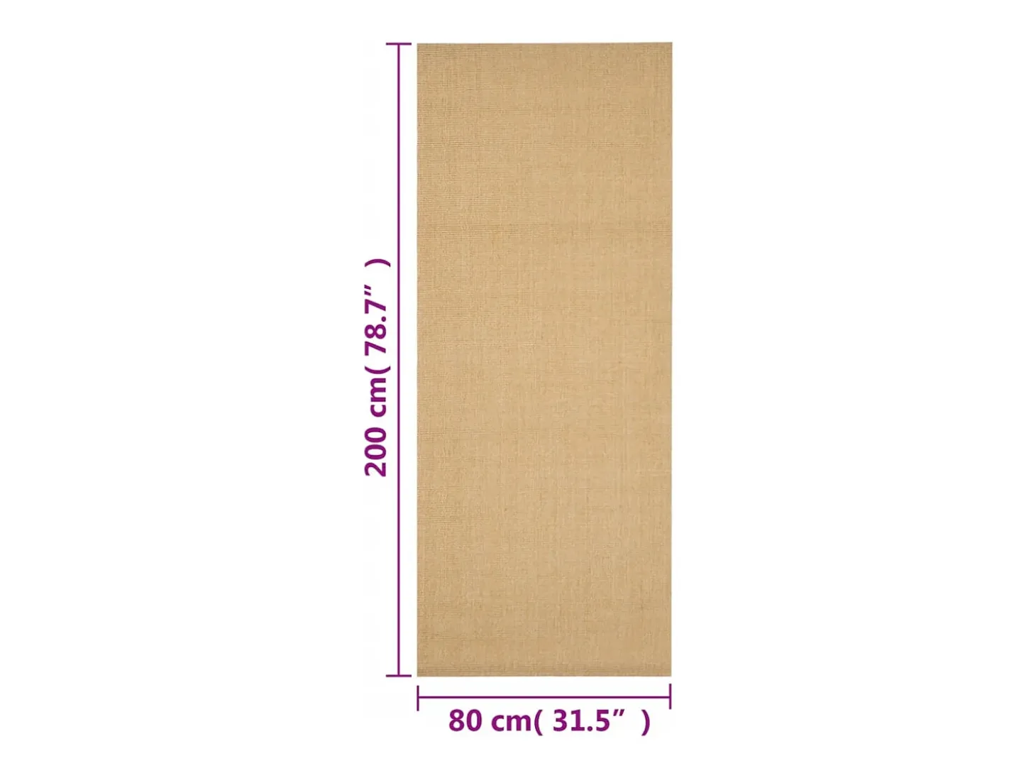 Alfombra de sisal natural 80x200 cm