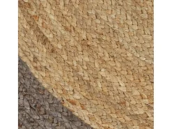 Alfombra de yute hecha a mano con borde gris 150 cm