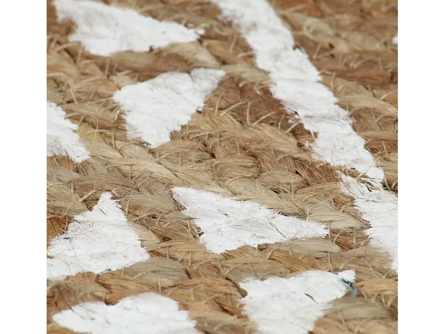 Alfombra de yute hecha a mano con estampado blanco de 120 cm