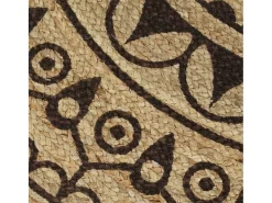 Alfombra de yute hecha a mano con estampado marrón oscuro 150 cm
