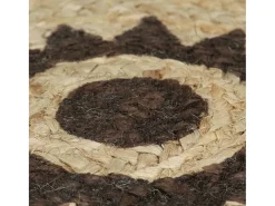 Alfombra de yute hecha a mano con estampado marrón oscuro 150 cm