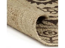 Alfombra de yute hecha a mano con estampado marrón oscuro 150 cm