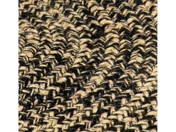 Alfombra de yute hecha a mano negra y natural 90 cm