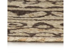 Alfombra de yute hecha a mano con estampado marrón oscuro 120 cm