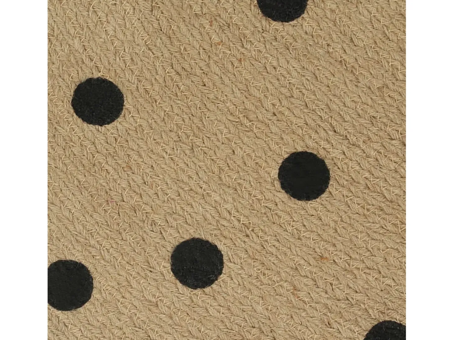 Alfombra de yute hecha a mano con estampado de lunares de 150 cm