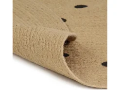 Alfombra de yute hecha a mano con estampado de lunares de 150 cm