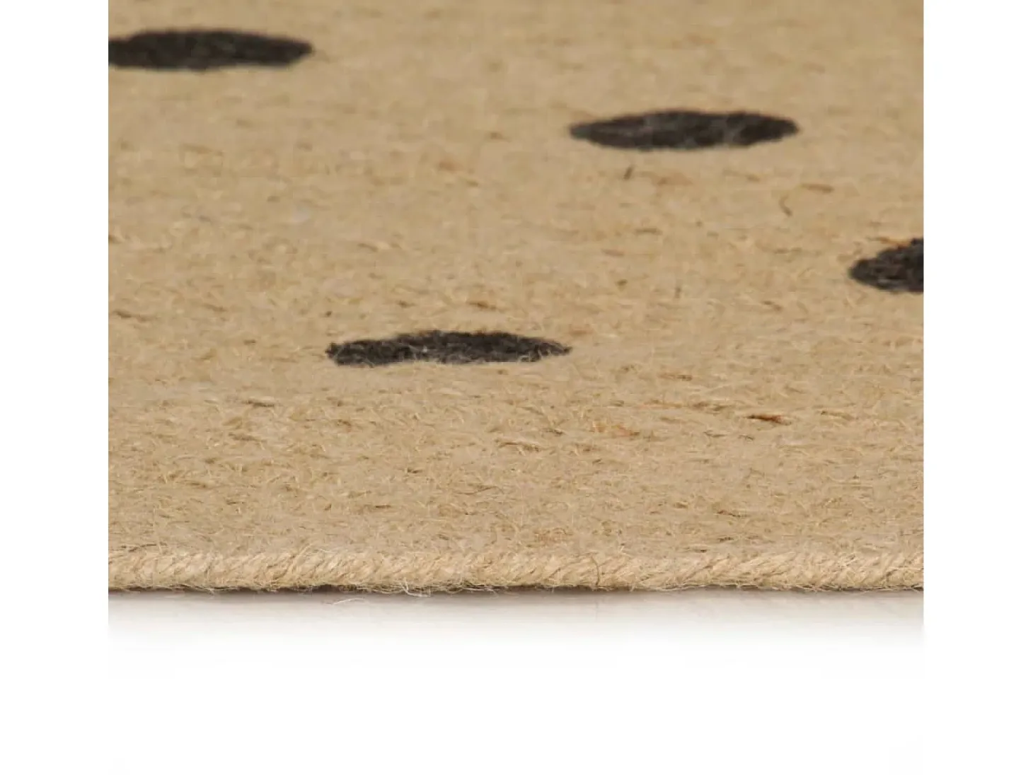 Alfombra de yute hecha a mano con estampado de lunares de 150 cm