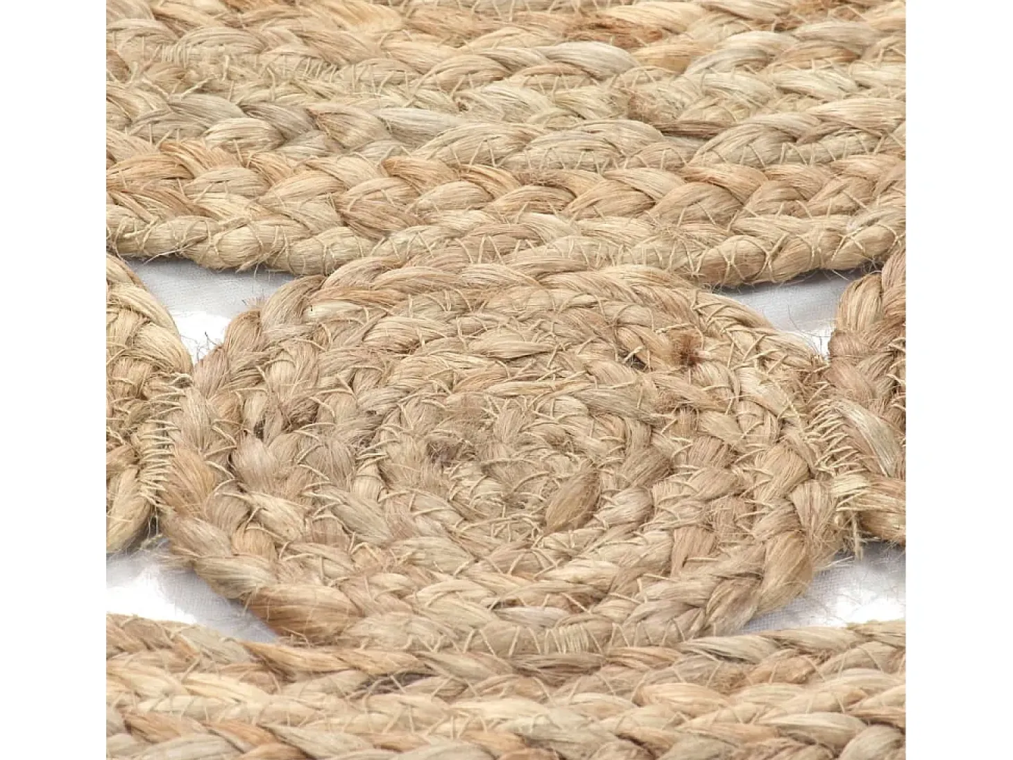 Alfombra de yute trenzado redonda de 210 cm