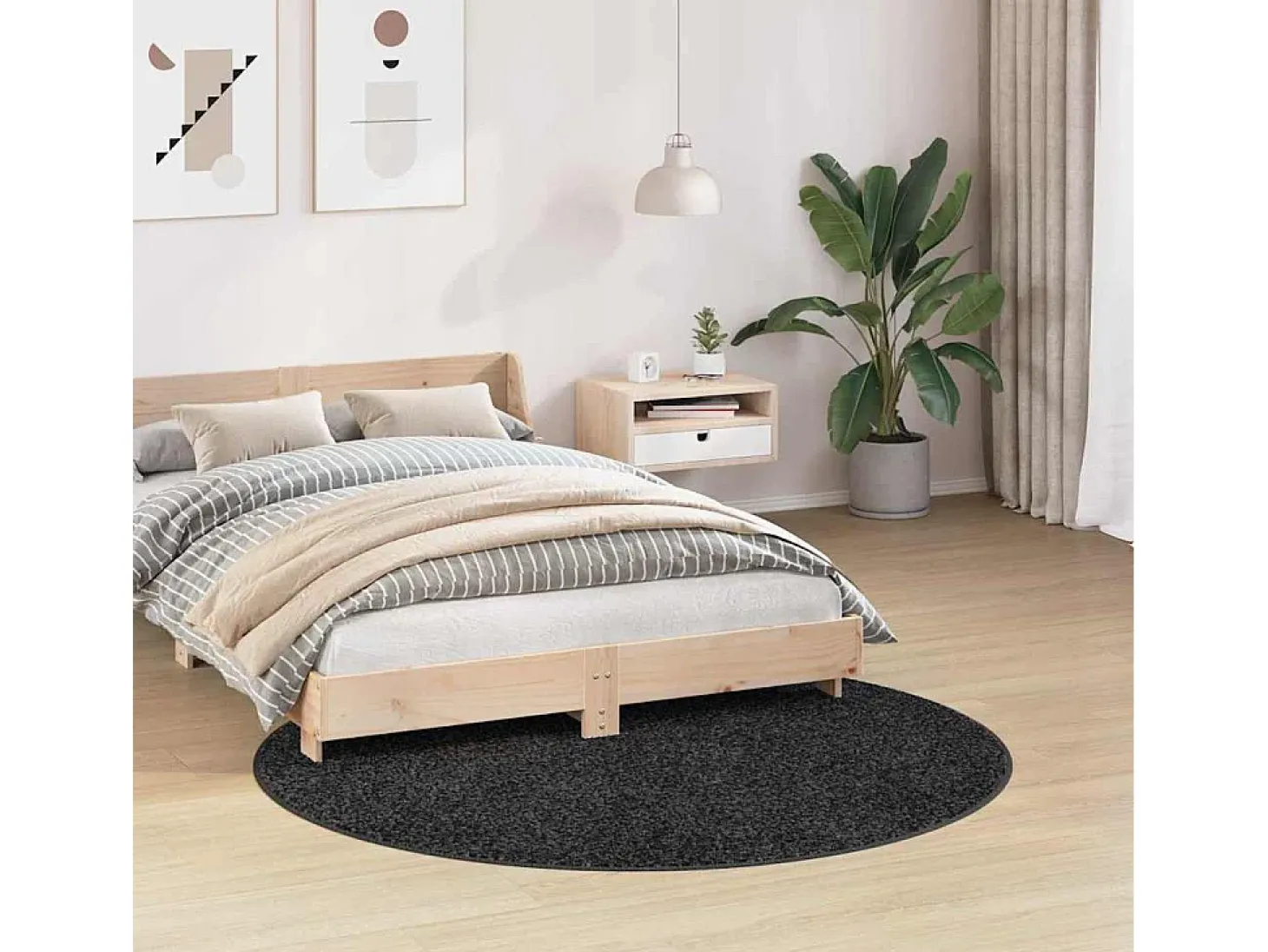 Alfombra gris oscuro 160 x 160 cm Polipropileno