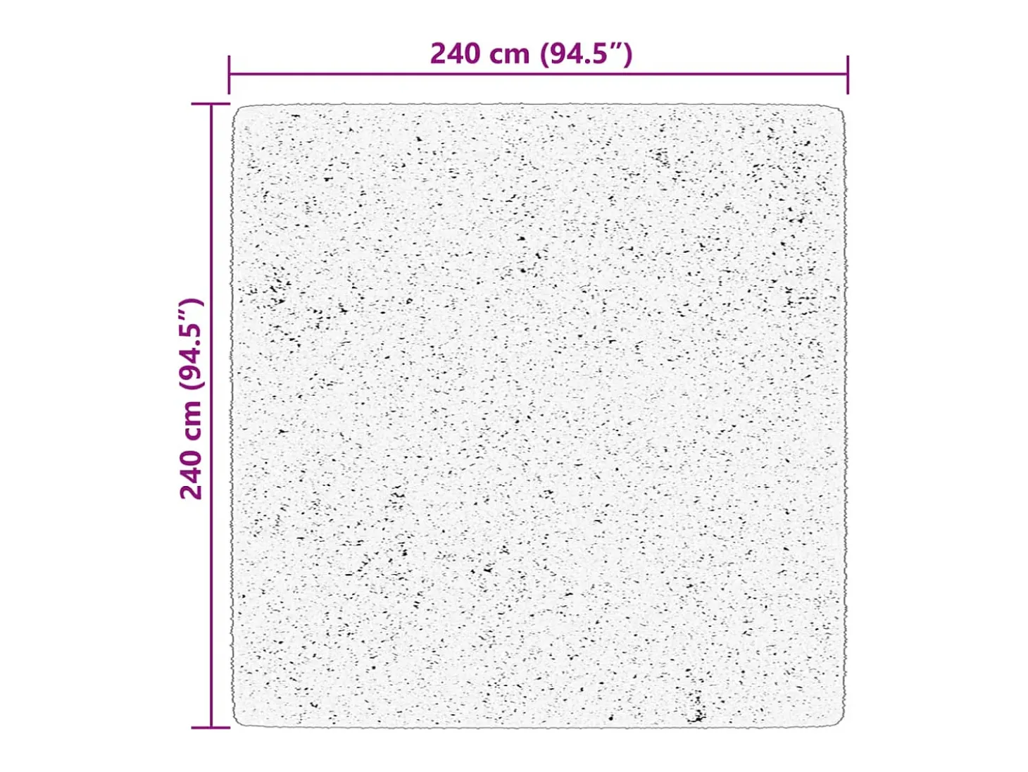 Alfombra HUARTE de pelo corto suave y lavable en gris 240x240 cm