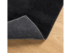 Alfombra HUARTE de pelo corto suave y lavable negra 80x250 cm