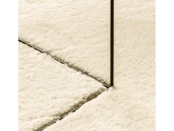 Alfombra HUARTE de pelo corto suave y lavable color crema Ø 120 cm