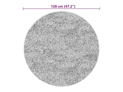 Alfombra HUARTE de pelo corto suave y lavable, gris, Ø 120 cm