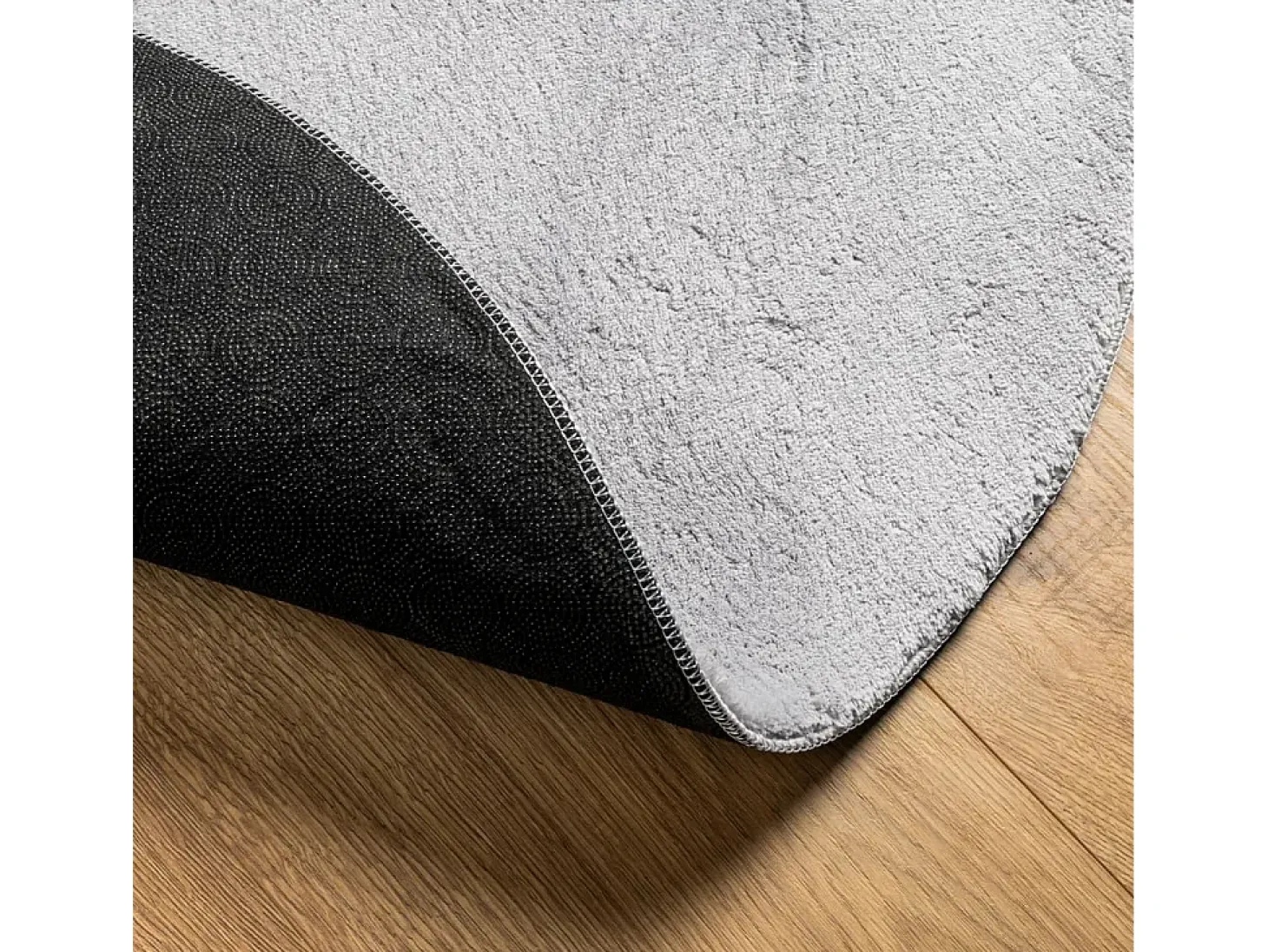 Alfombra HUARTE de pelo corto suave y lavable, gris, Ø 120 cm