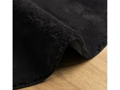 Alfombra HUARTE de pelo corto suave y lavable en color negro Ø 200 cm