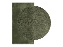 Alfombra HUARTE de pelo corto suave y lavable verde bosque 80x150cm