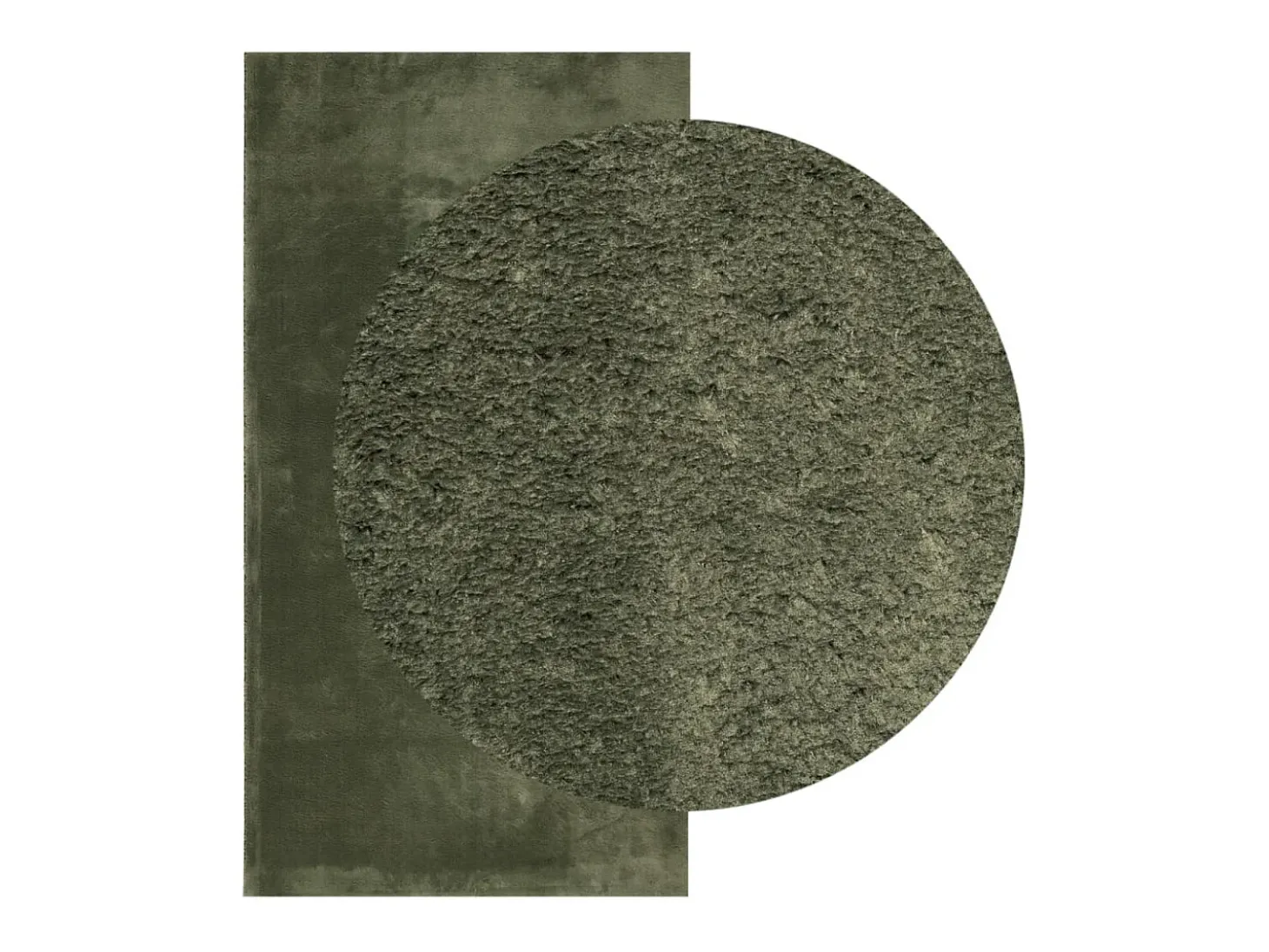 Alfombra HUARTE de pelo corto suave y lavable verde bosque 80x150cm