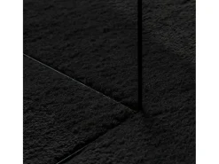 Alfombra HUARTE de pelo corto suave y lavable en color negro Ø 100 cm
