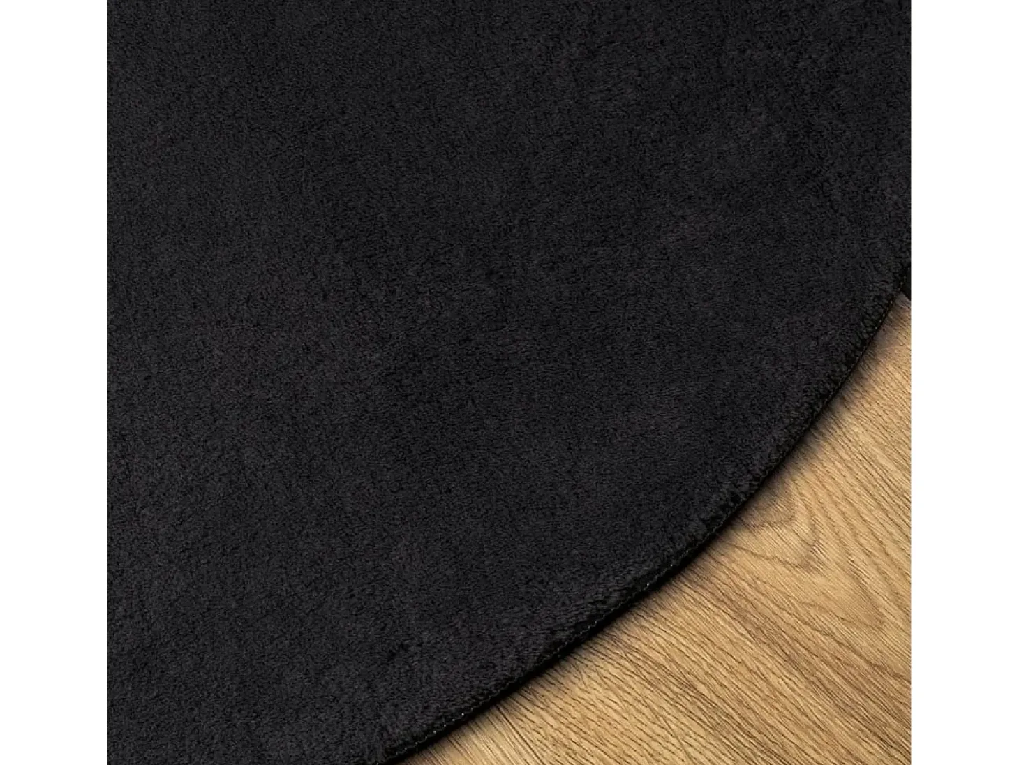 Alfombra HUARTE de pelo corto suave y lavable en color negro Ø 100 cm