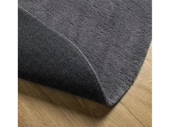 Alfombra HUARTE de pelo corto suave y lavable, color antracita, Ø 80 cm