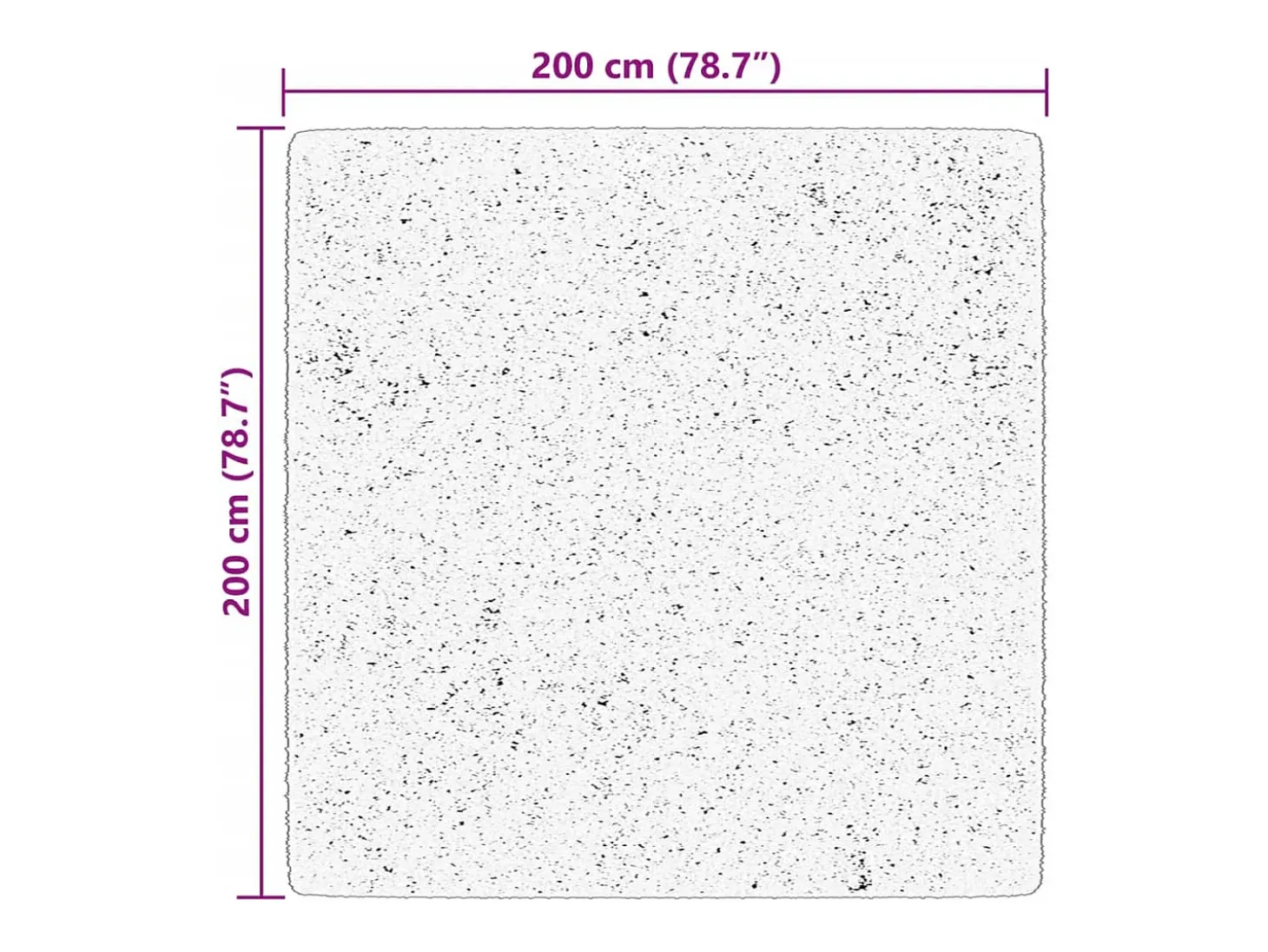 Alfombra HUARTE de pelo corto suave y lavable color crema 200x200 cm