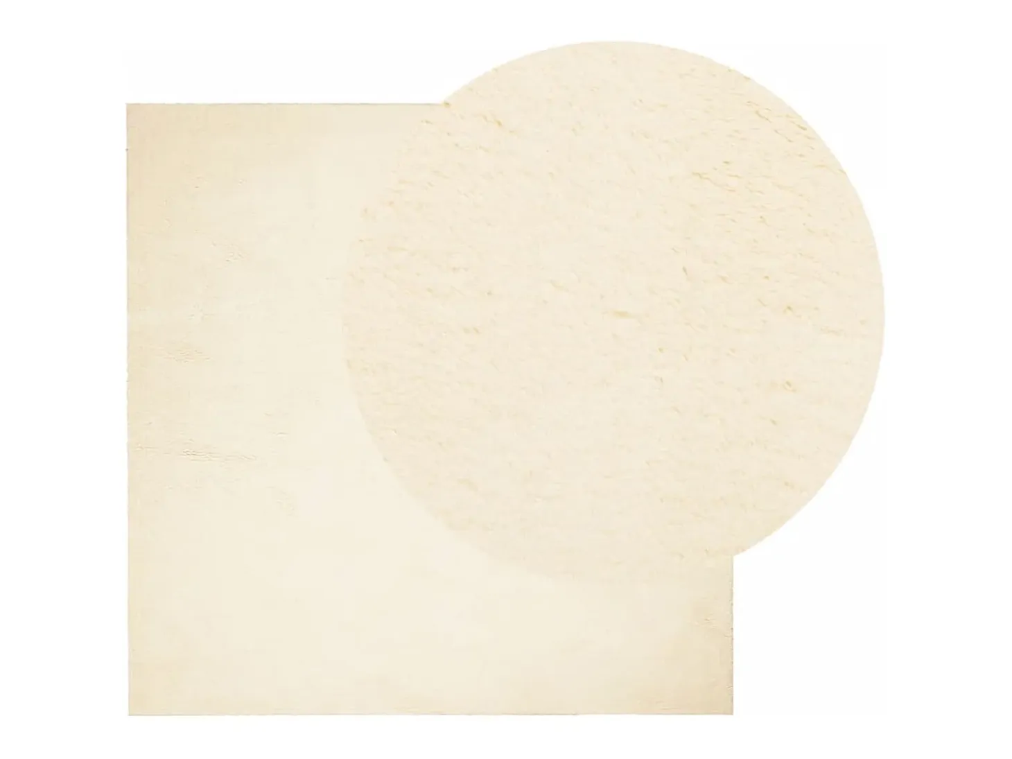 Alfombra HUARTE de pelo corto suave y lavable color crema 200x200 cm