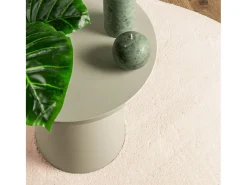 Alfombra HUARTE de pelo corto suave y lavable en color beige Ø 100 cm