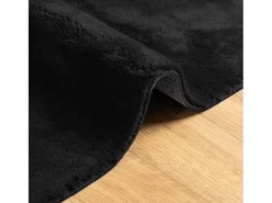 Alfombra HUARTE de pelo corto suave y lavable negra 80x200 cm