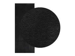 Alfombra HUARTE de pelo corto suave y lavable negra 80x200 cm