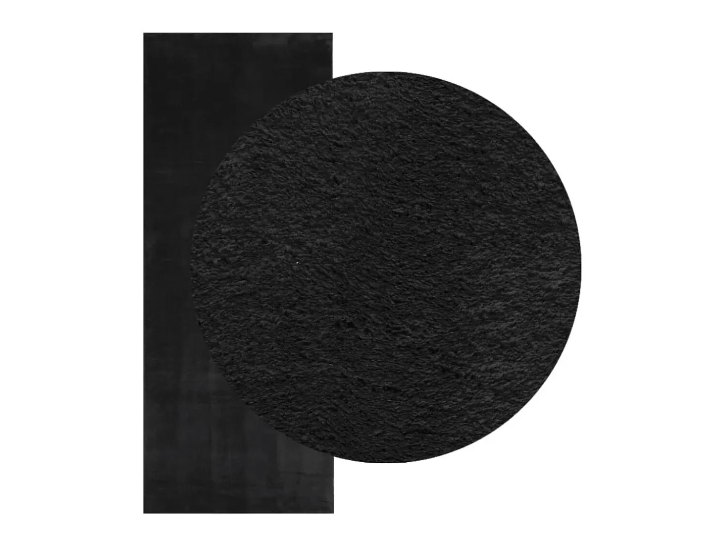 Alfombra HUARTE de pelo corto suave y lavable negra 80x200 cm