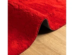 Alfombra HUARTE de pelo corto suave y lavable roja 160x160 cm
