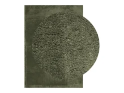 Alfombra HUARTE de pelo corto suave lavable verde bosque 140x200 cm